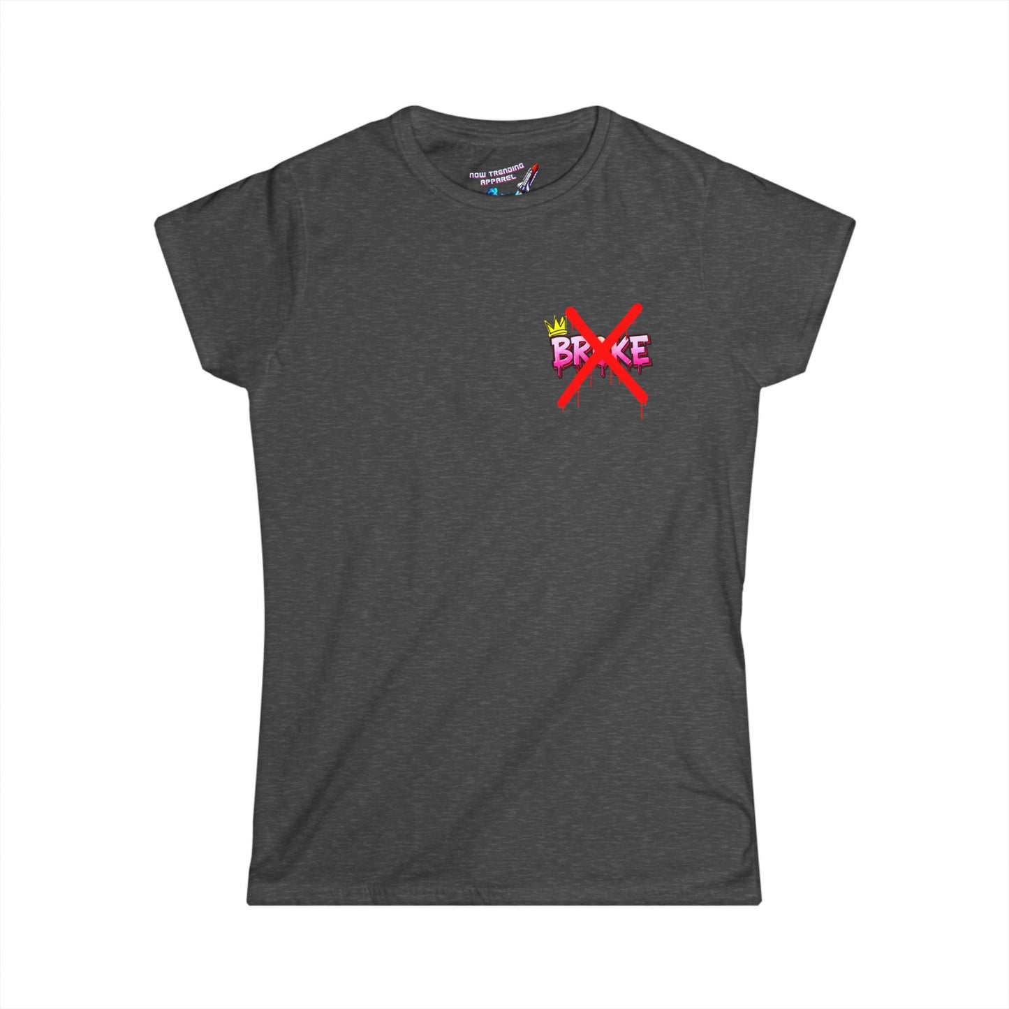 ‘No Broke Boys’ Women's Double-Sided Graphic T-Shirt