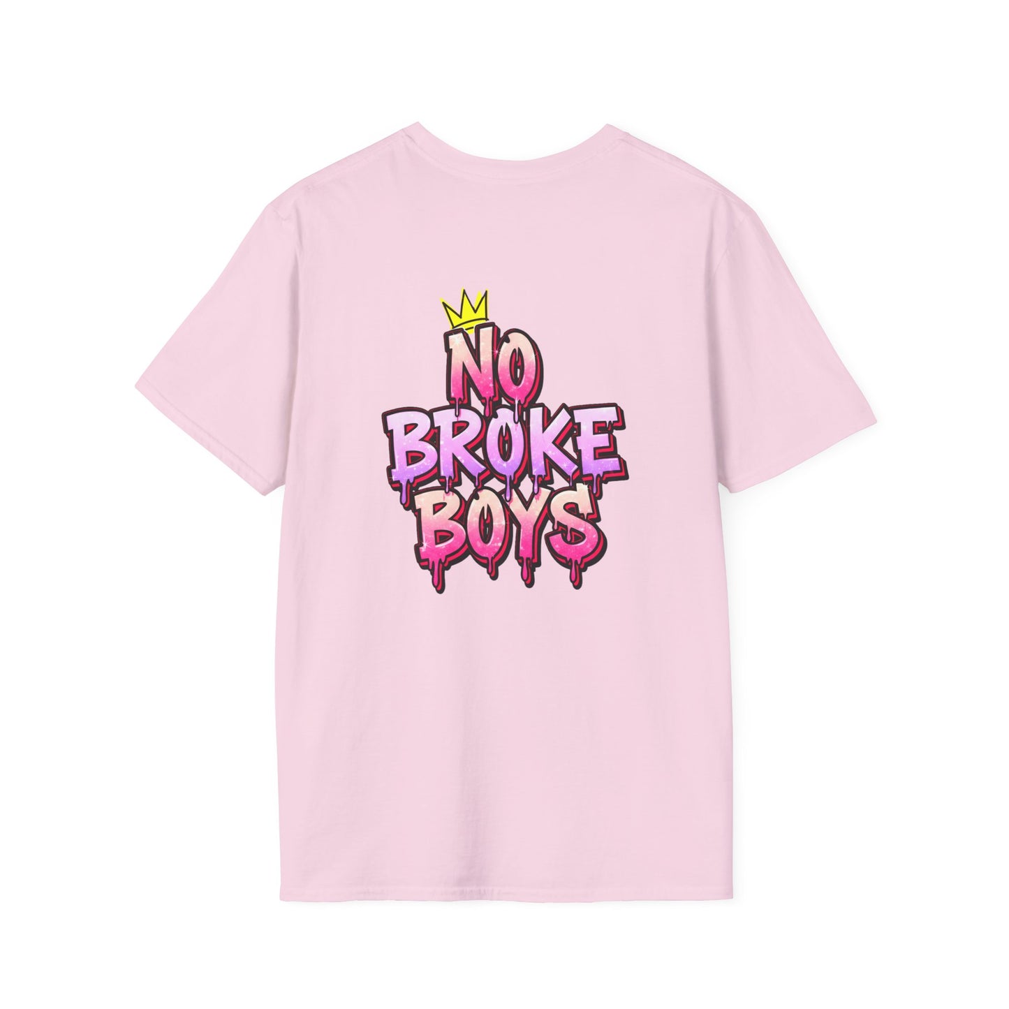 'No Broke Boys' Unisex Double-Sided Graphic T-Shirt
