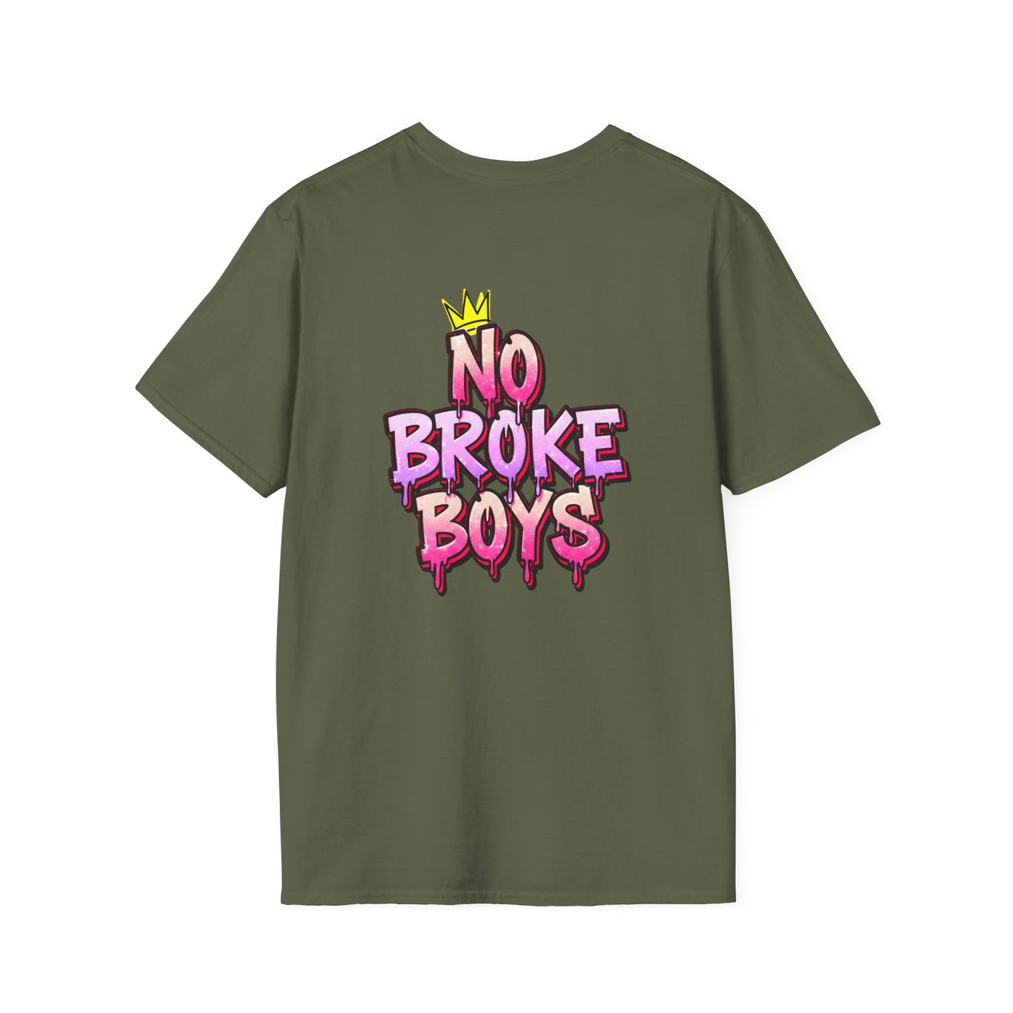 'No Broke Boys' Unisex Double-Sided Graphic T-Shirt