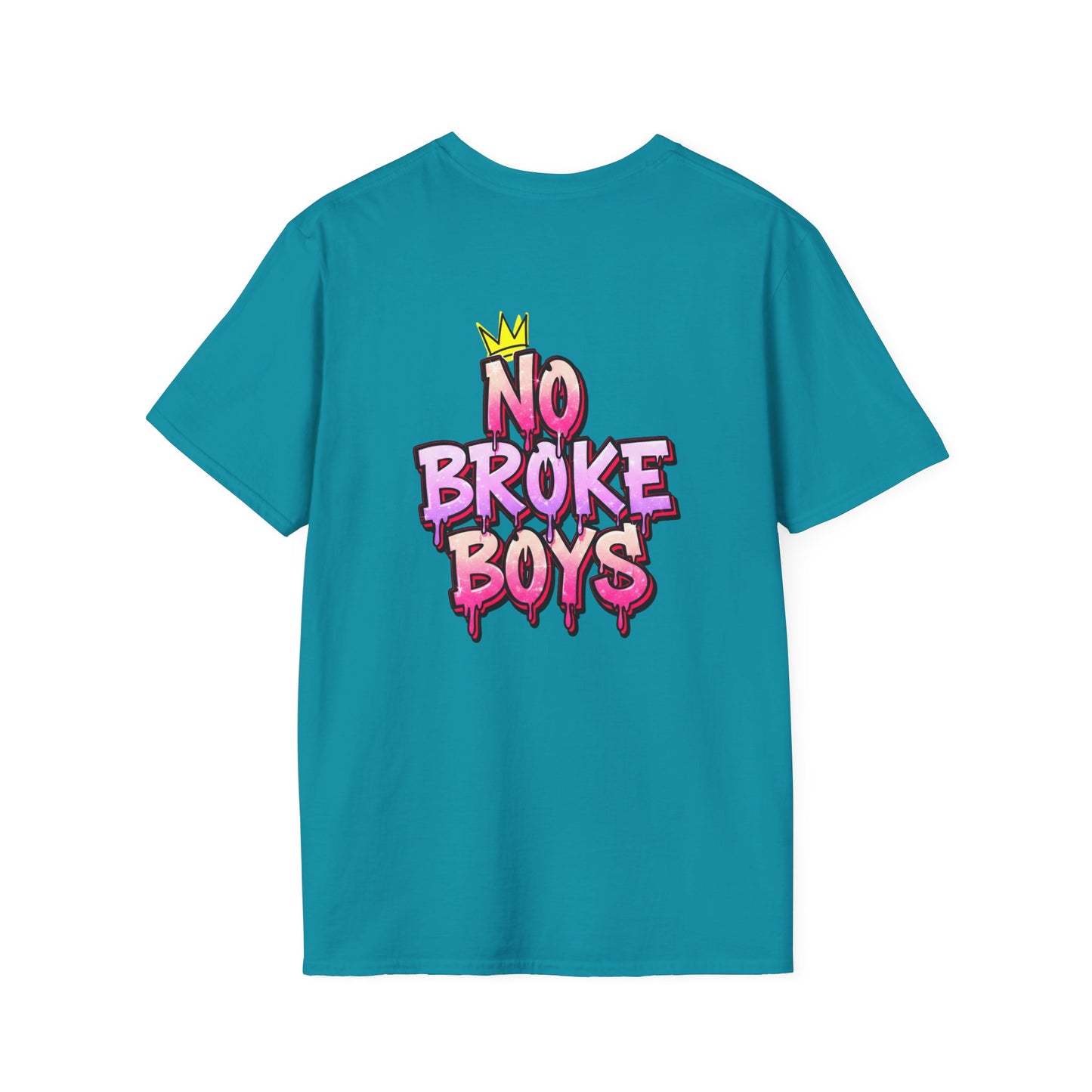 'No Broke Boys' Unisex Double-Sided Graphic T-Shirt