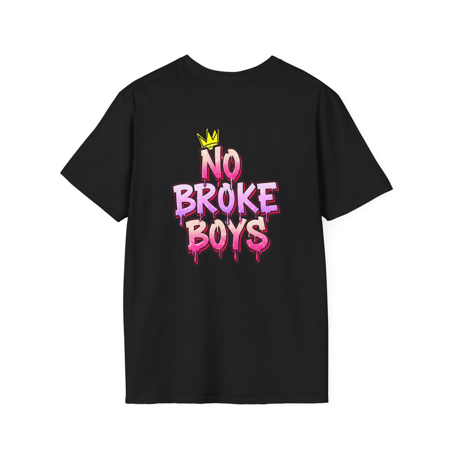 'No Broke Boys' Unisex Double-Sided Graphic T-Shirt