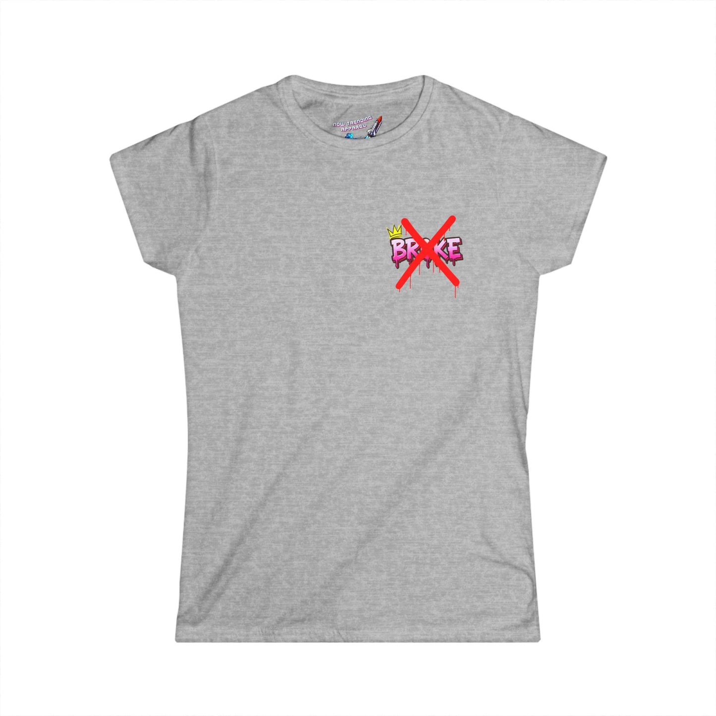 ‘No Broke Boys’ Women's Double-Sided Graphic T-Shirt
