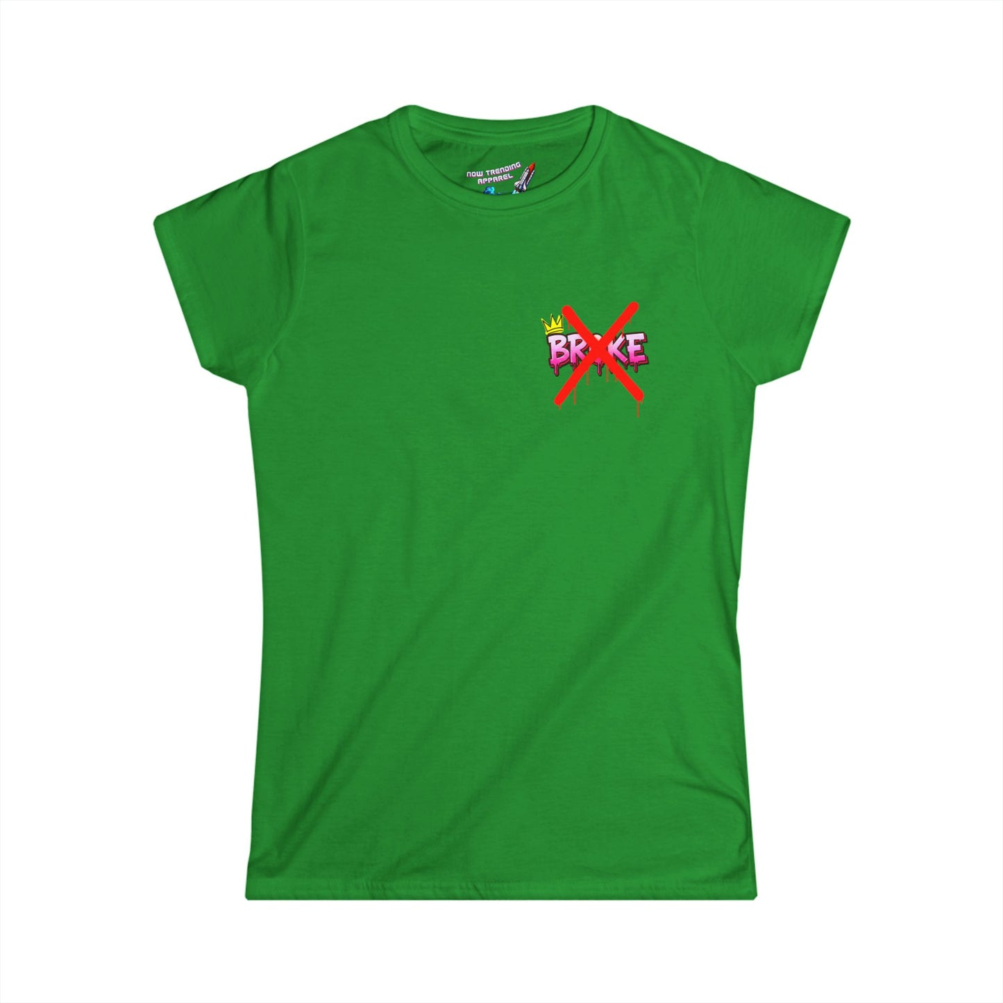‘No Broke Boys’ Women's Double-Sided Graphic T-Shirt