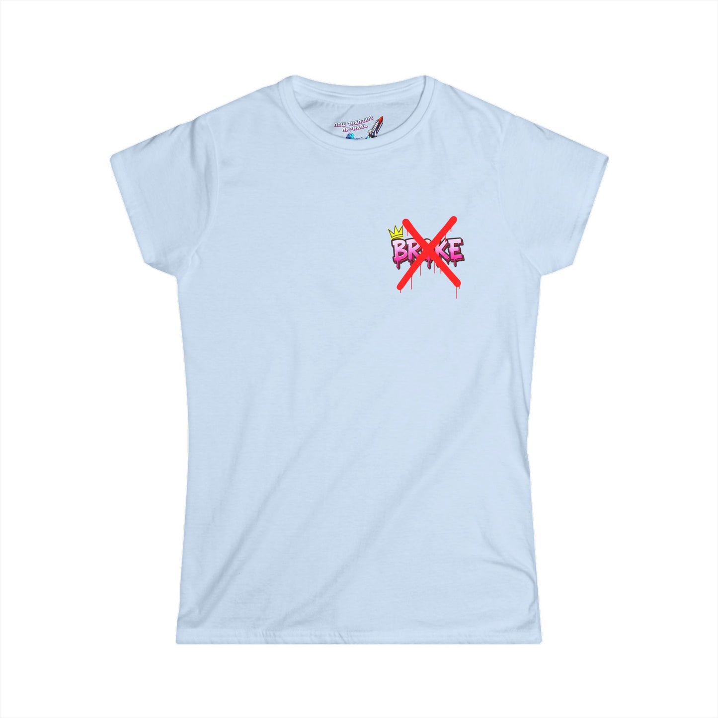 ‘No Broke Boys’ Women's Double-Sided Graphic T-Shirt