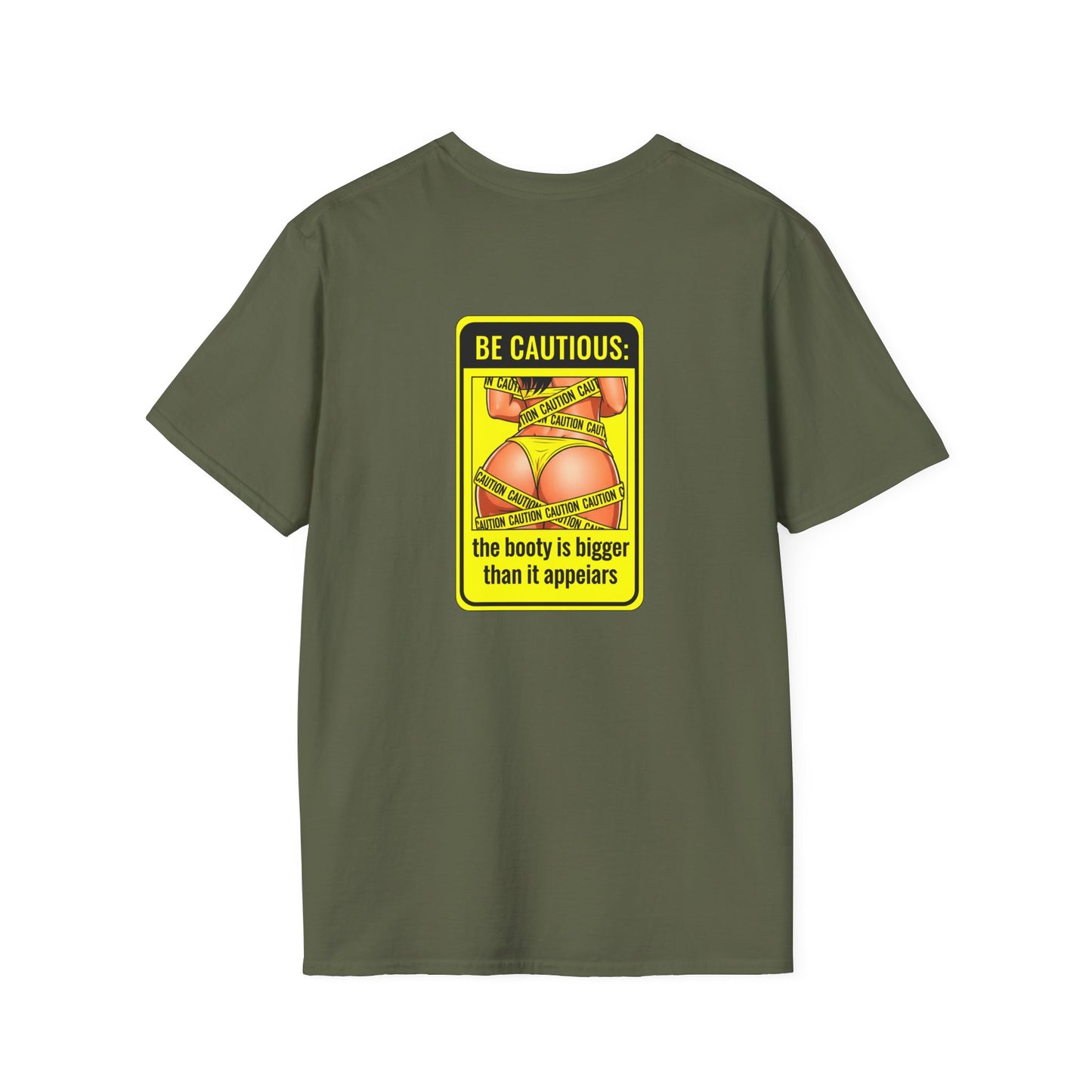 'Be Cautious' Unisex Double-Sided Graphic T-Shirt
